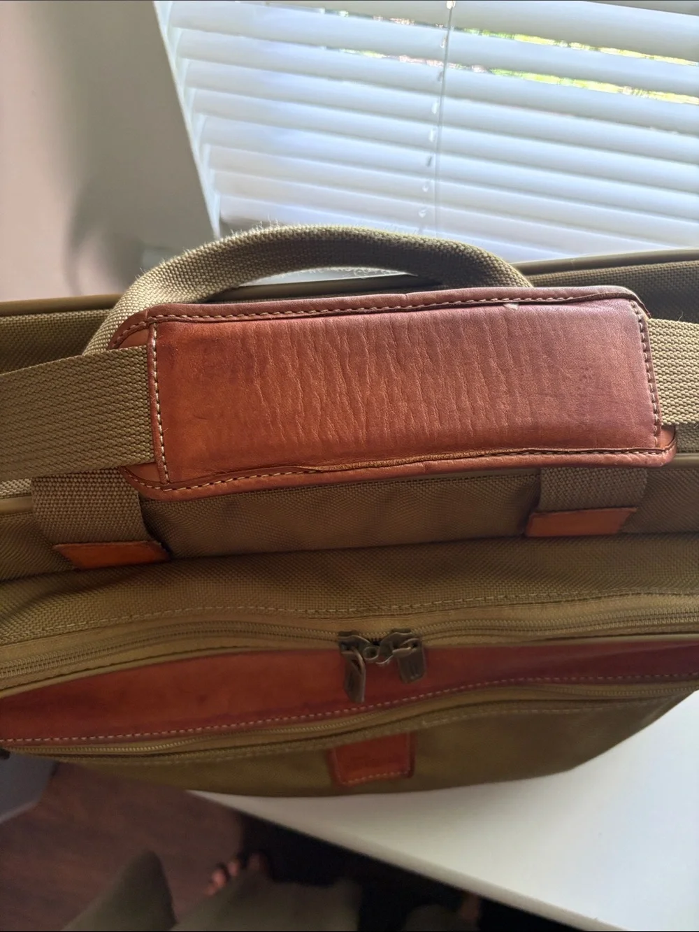 Hartmann nylon and leather  travel case with trolley sleeve.
